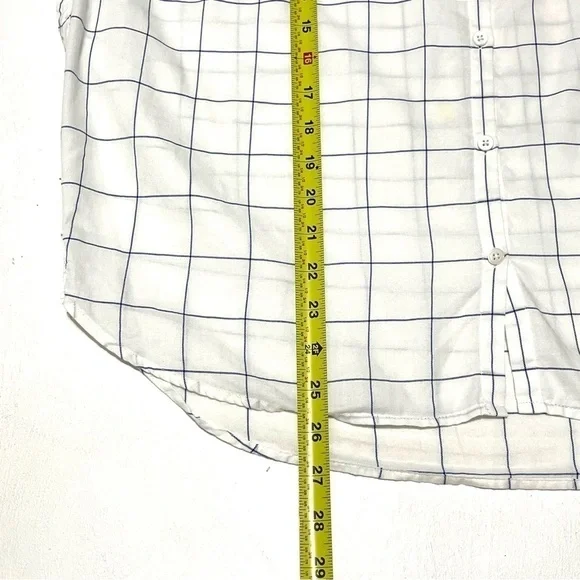Madewell Woman White Blue Stripe Short Sleeve Button Down Shirt Size M - Picture 10 of 13